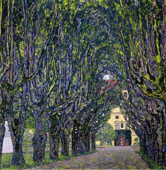 Tree Lined Road Leading To The Manor House At Kammer, Upper Austria, 1912 - Gustav Klimt Painting